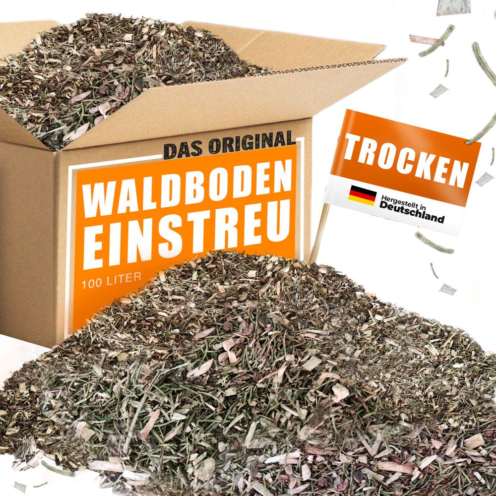 Waldboden-Einstreu 100L - saugstark, staubarm für Terrarien & Kleintiere - TROCKEN