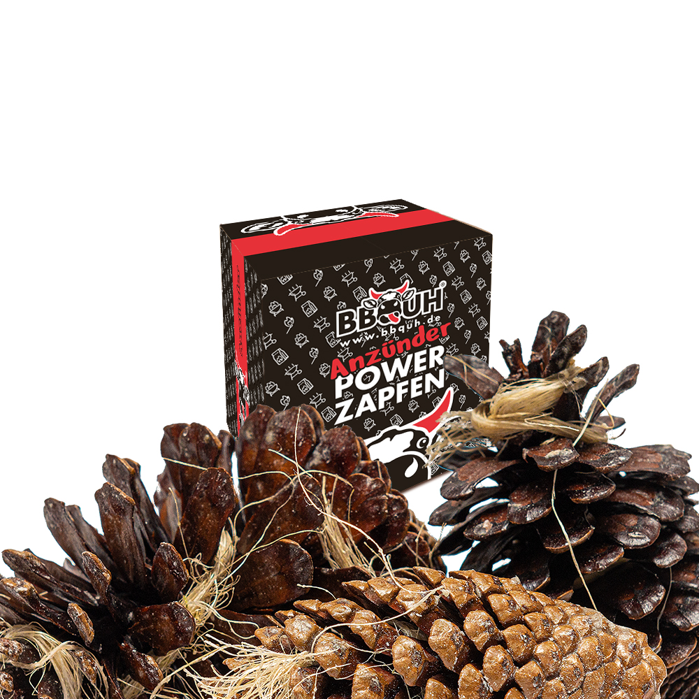 Anzünder für Kamin und Grill - 10kg Anzünder BBQUH Power Zapfen in Wachs getränkt, umweltschonende Alternative zur Holzwolle, Kein Parafin